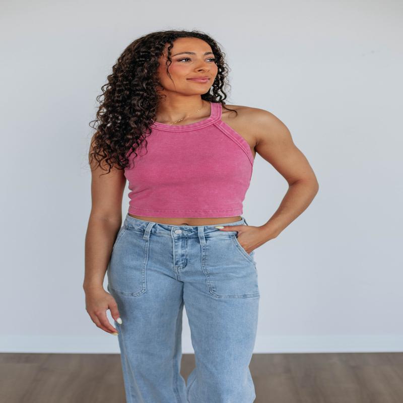 Chann Ribbed Tank - Berry