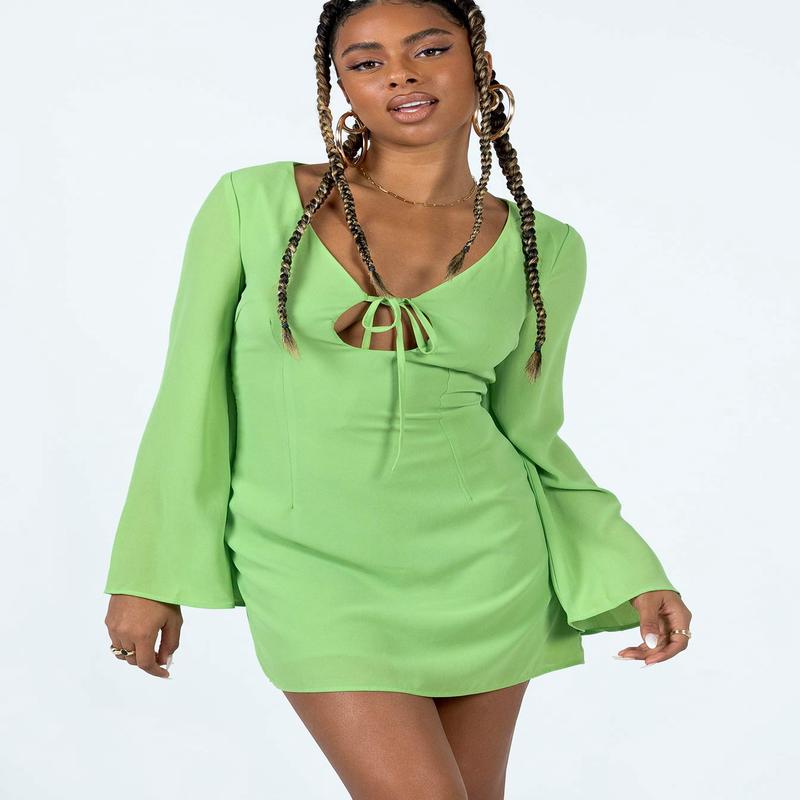 Denvers Long Sleeve Mini Dress Green