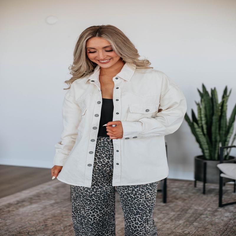 Joelle Hidden Denim Shacket