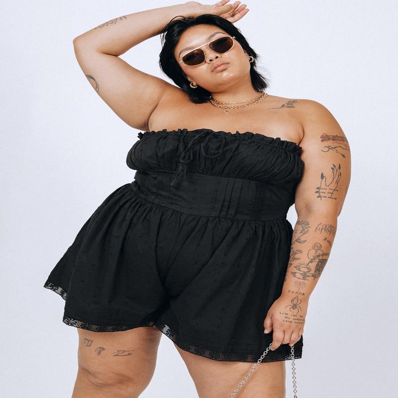 VIP Strapless Romper Black Curve