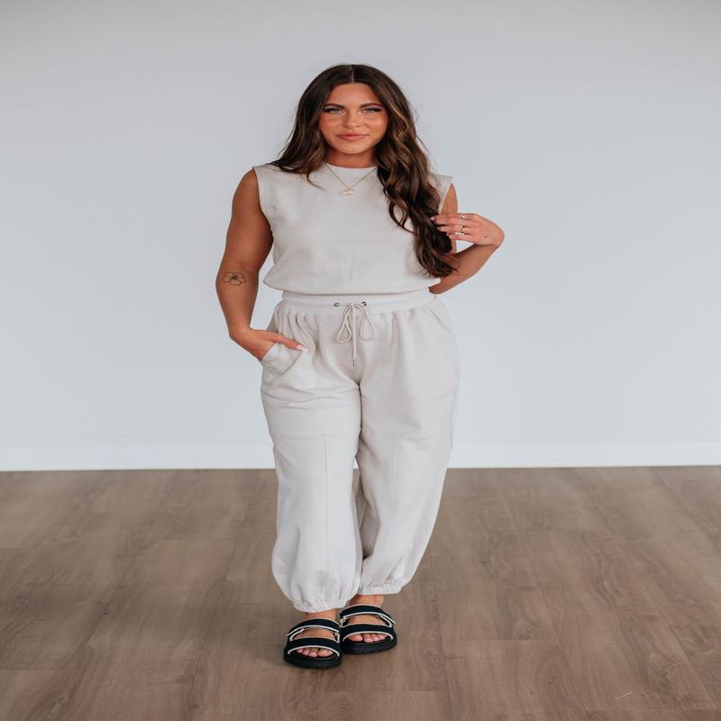 Zee Lounge Jumpsuit - Ecru