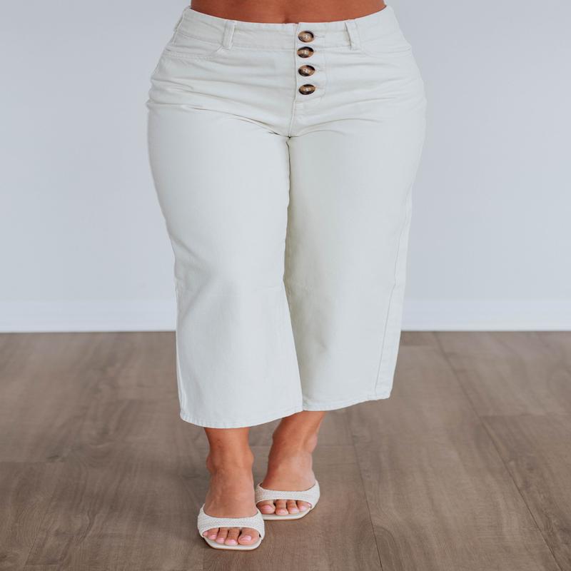 Blithe Wide Leg Pants - Ecru