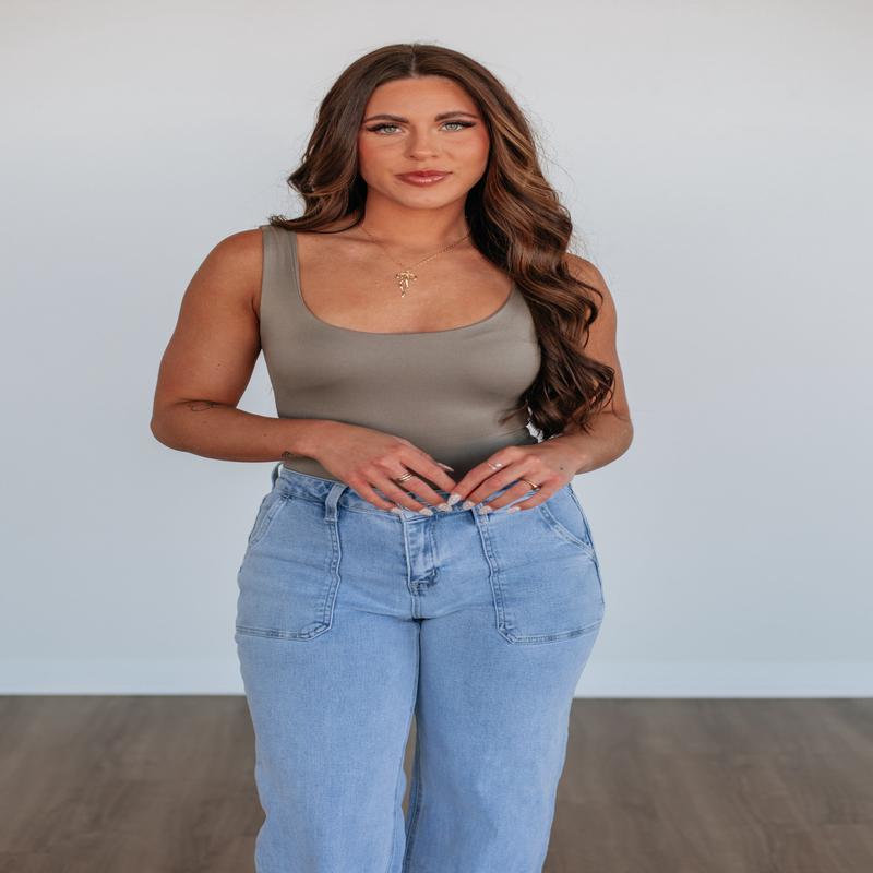 Elena Basic Bodysuit - Mushroom