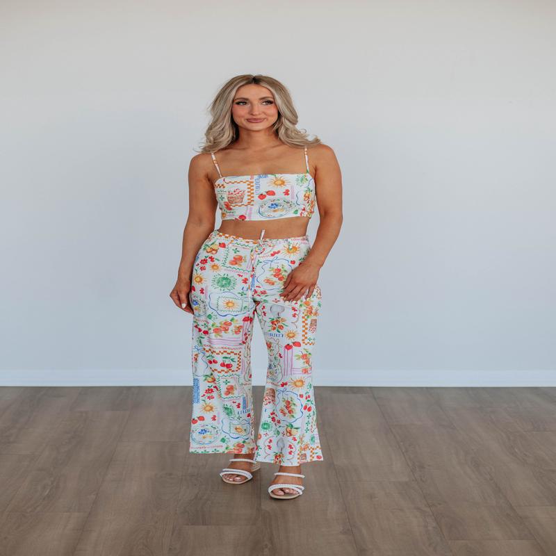 Garden Groove Two-Piece Linen Set