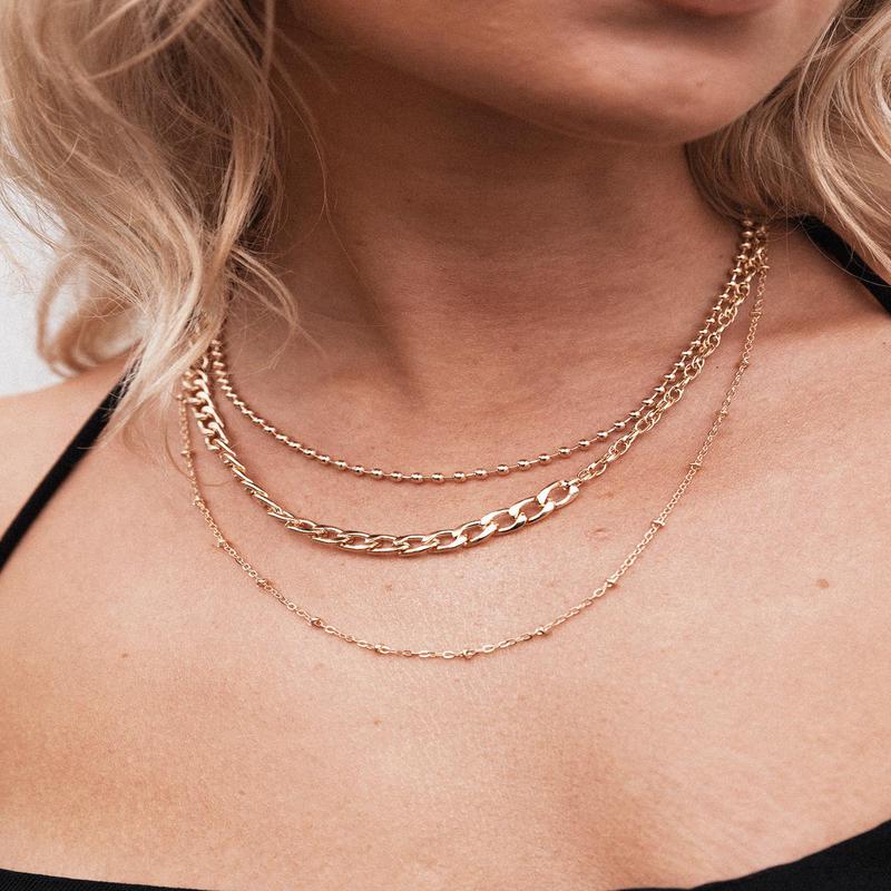 Hold For Me Necklace Set Gold