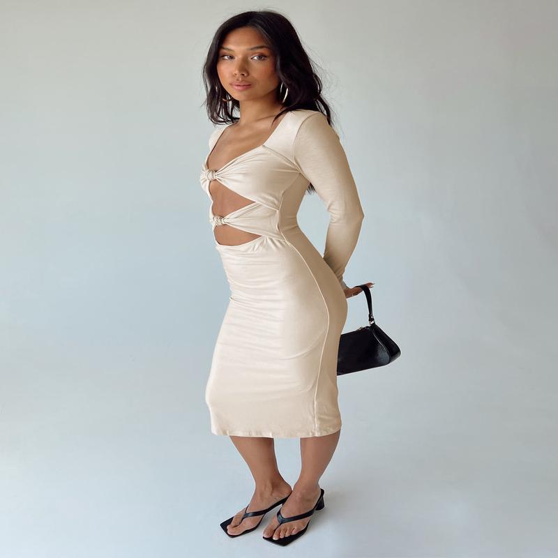 Illias Midi Dress Biege