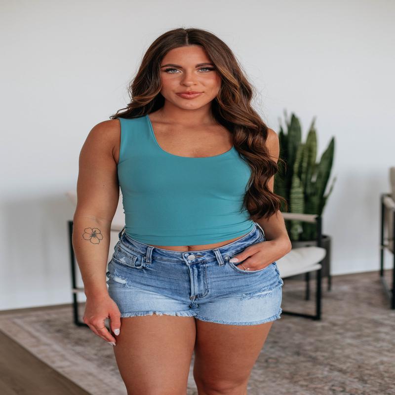 Jetson Seamless Tank - Dusty Teal