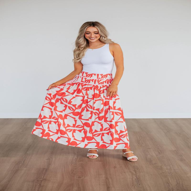 Ambria Maxi Skirt - Poppy Mix