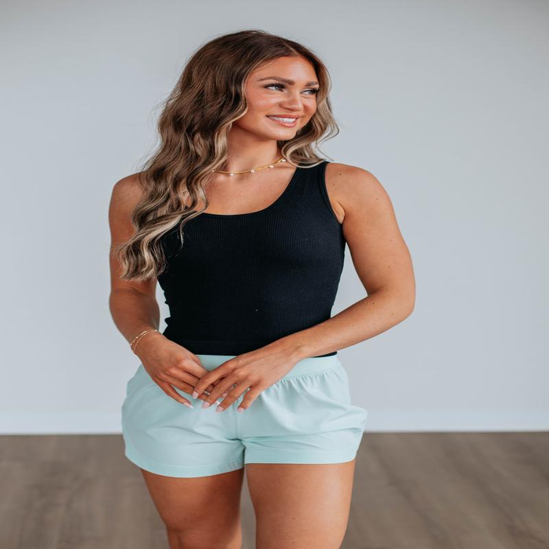 Ashter Ribbed Tank - Black