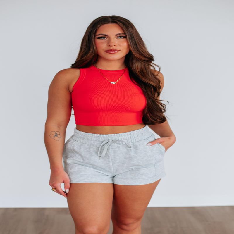 Whitley Ribbed Tank - Heatwave