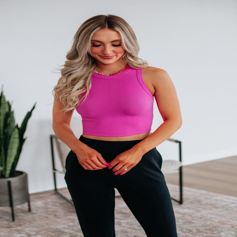 Whitley Ribbed Tank - Orchid