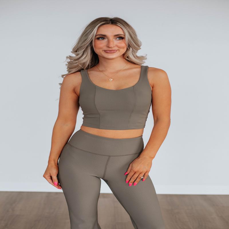 Zinia Ribbed Tank - Mink