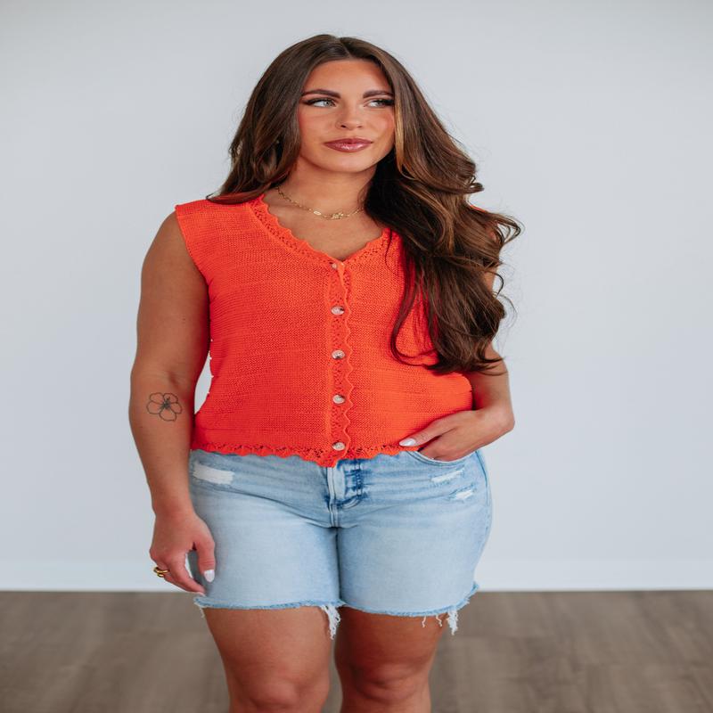 Cheryl Sweater Vest - Papaya