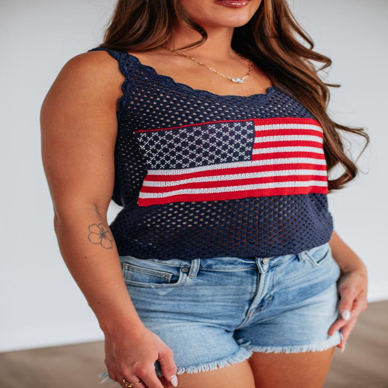 Patriotic Babe Tank - Navy