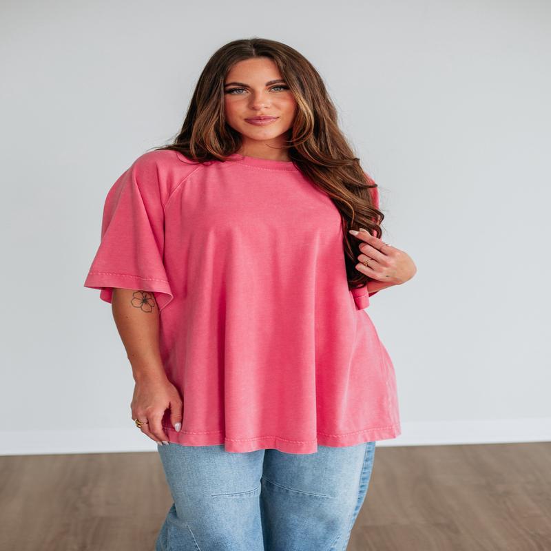 Skylen Oversized Tee - Strawberry