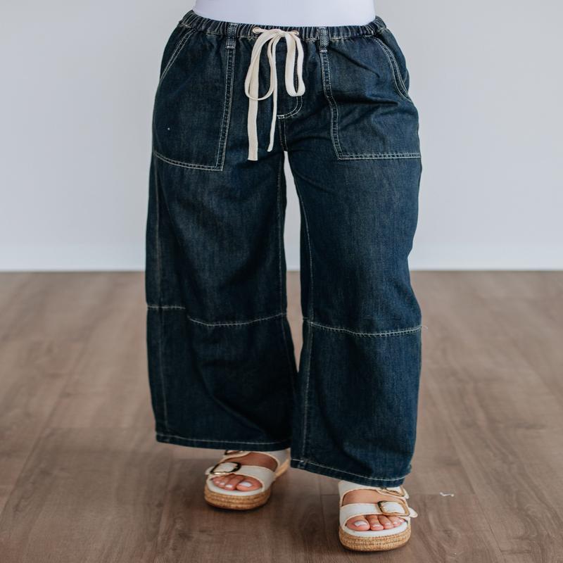 Twila Wide Leg Pants - Dark Wash