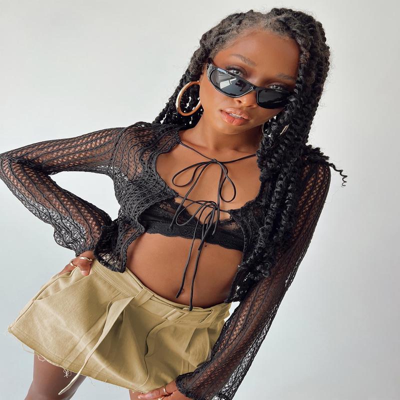 Norland Sheer Top Black