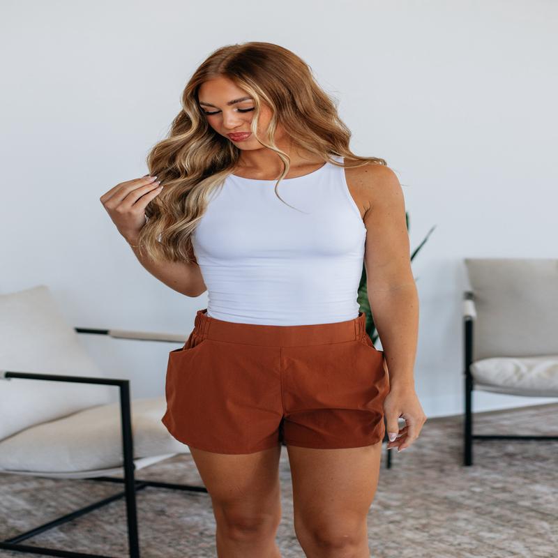 Jaycee Active Shorts - Rust