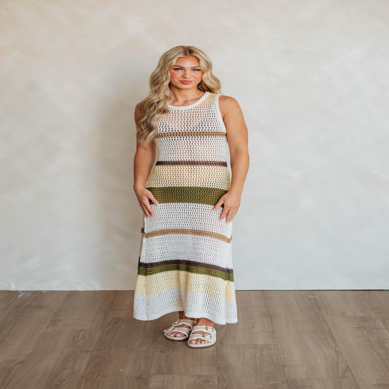 Suni Crochet Striped Dress