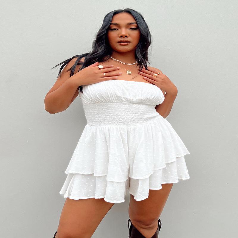 The Love Galore Strapless Romper White