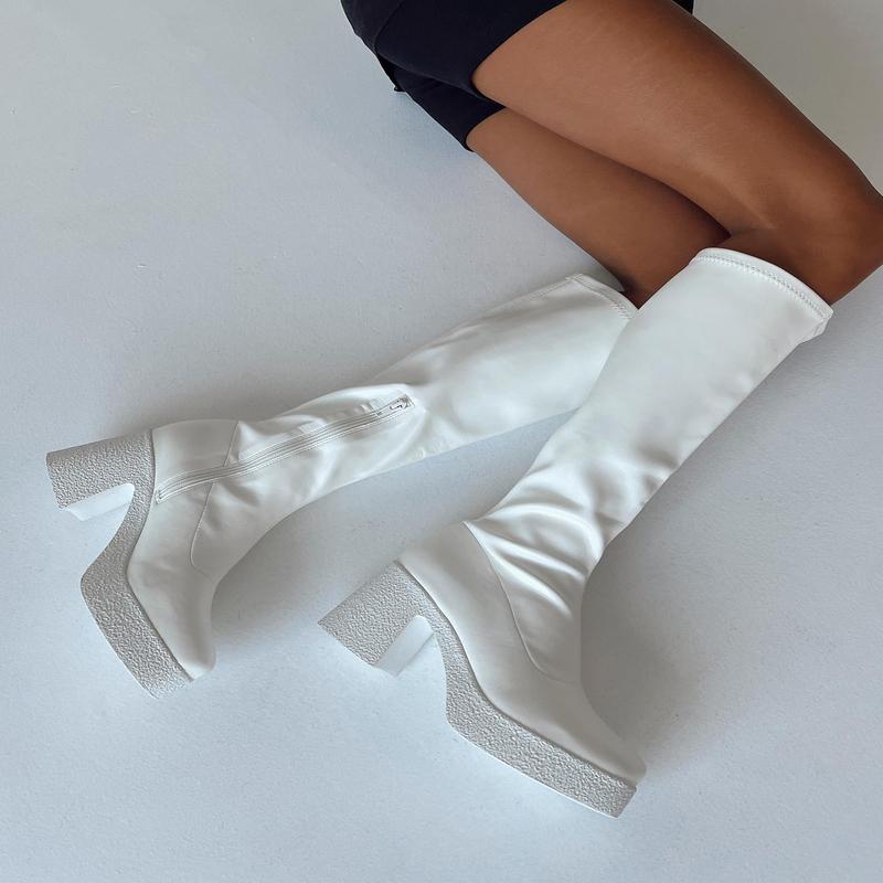 Westcott Knee High Boots White