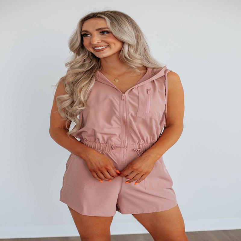 In No Rush Romper - Dusty Pink