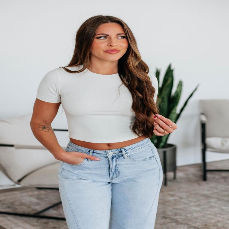 Lenna Ribbed Top - Natural