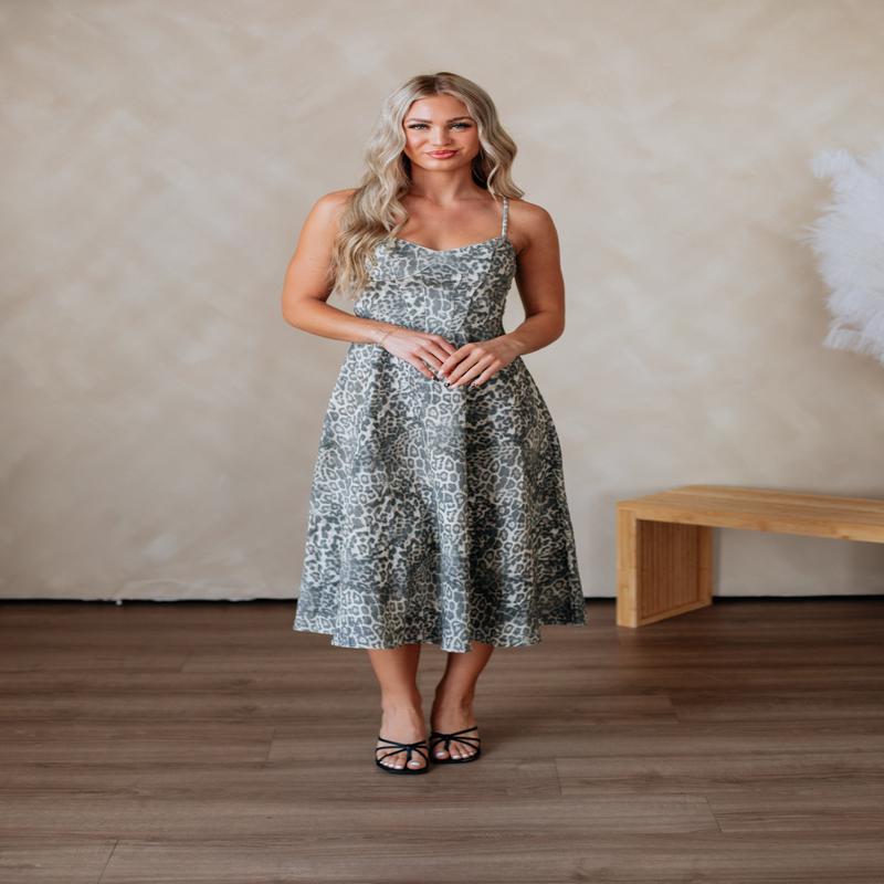 Taya Leopard Midi Dress