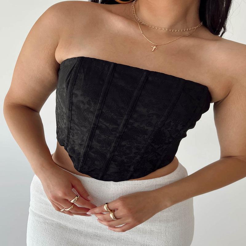 Armona Strapless Top Black