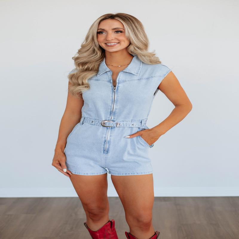Bronco Denim Romper