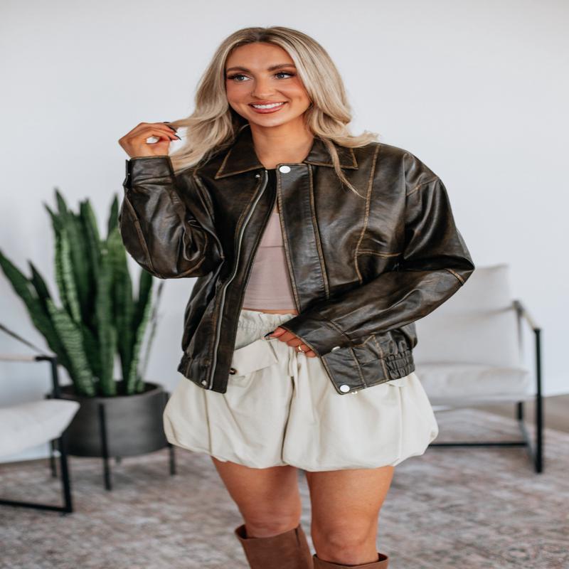 Devin Leather Bomber Jacket