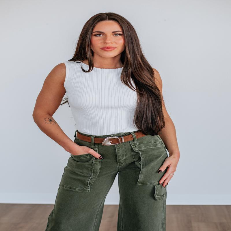 Missie Ribbed Tank - Ivory