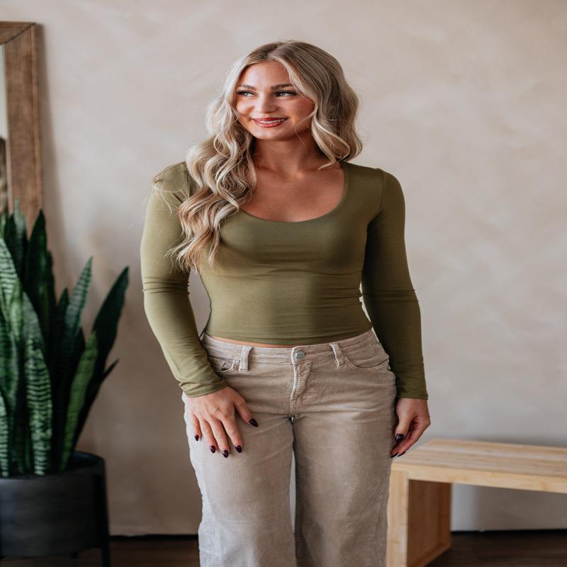 Shayla Basic Top - Wasabi