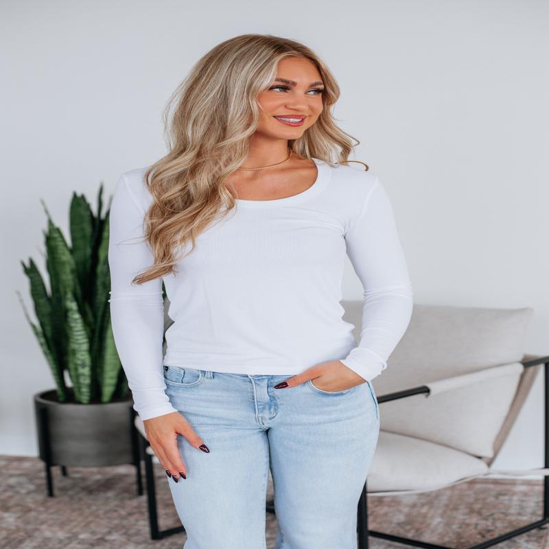 Karigan Ribbed Top - Ivory