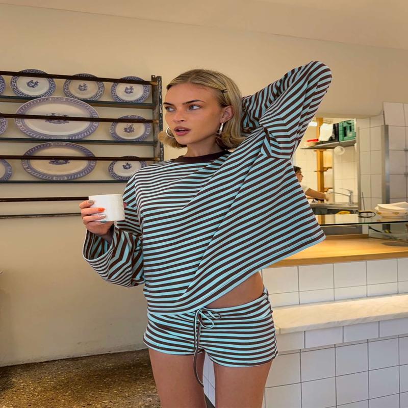 Kourt Bloomer Shorts Chocolate Sea Stripe