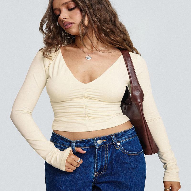 Riva Ruched Top Cream