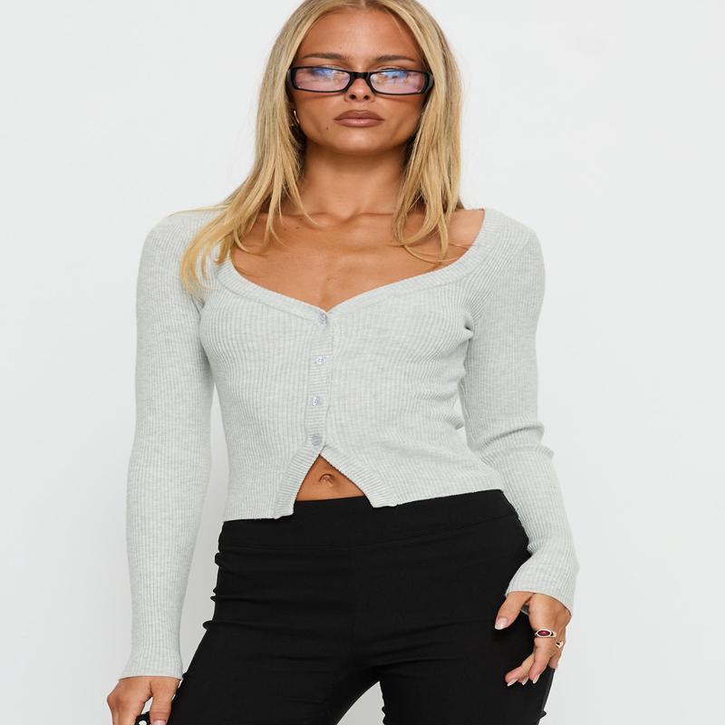 Sorenna Long Sleeve Top Grey