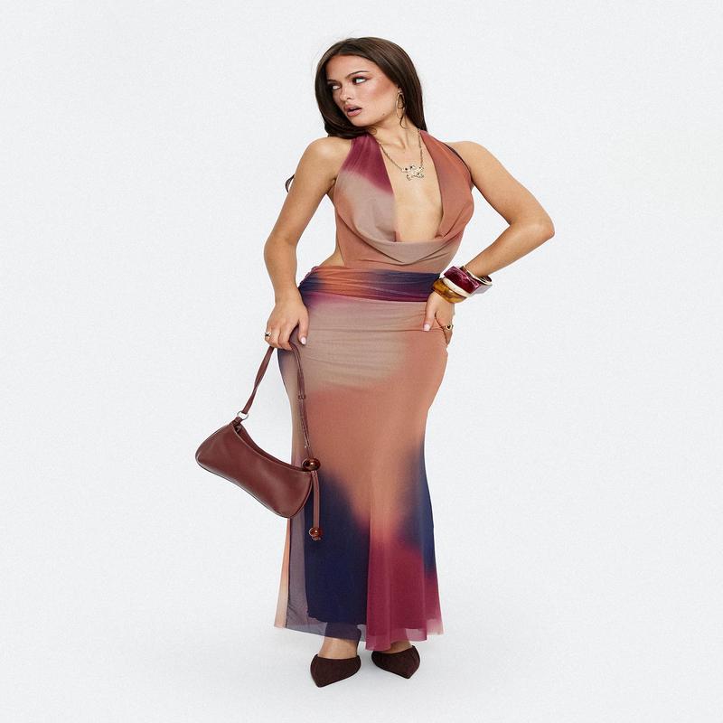 Tigress Halter Maxi Dress Multi