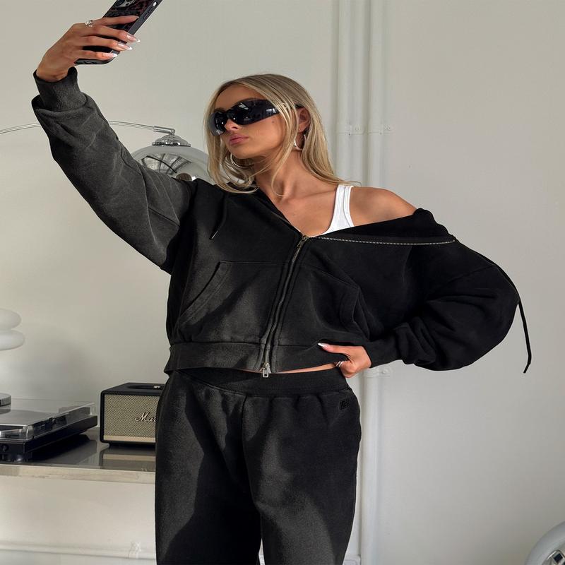 All Day Oversized  Hoodie Washed Black