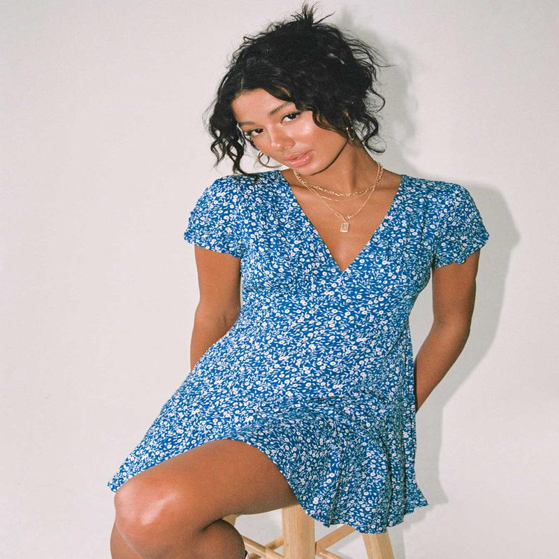 The Sting Mini Dress Blue Petite Lower Impact