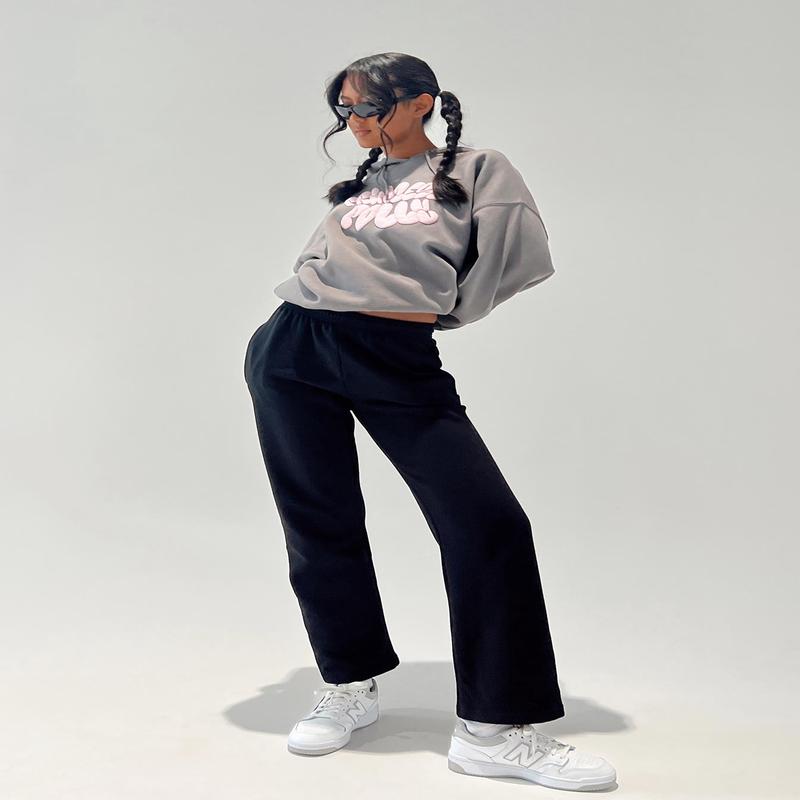 Arya Straight Leg Track Pants Black