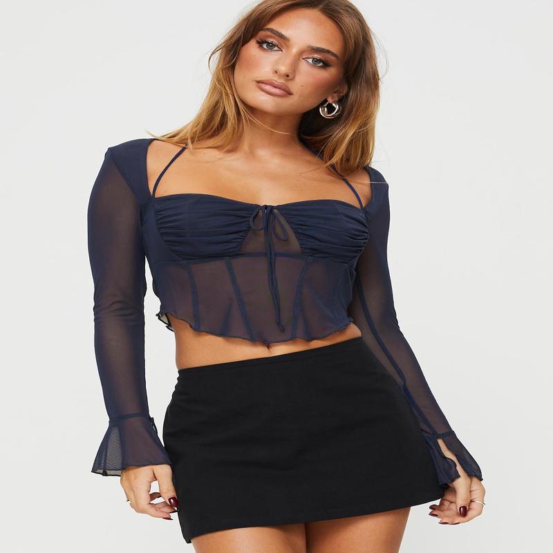 Korba Long Sleeve Top Navy