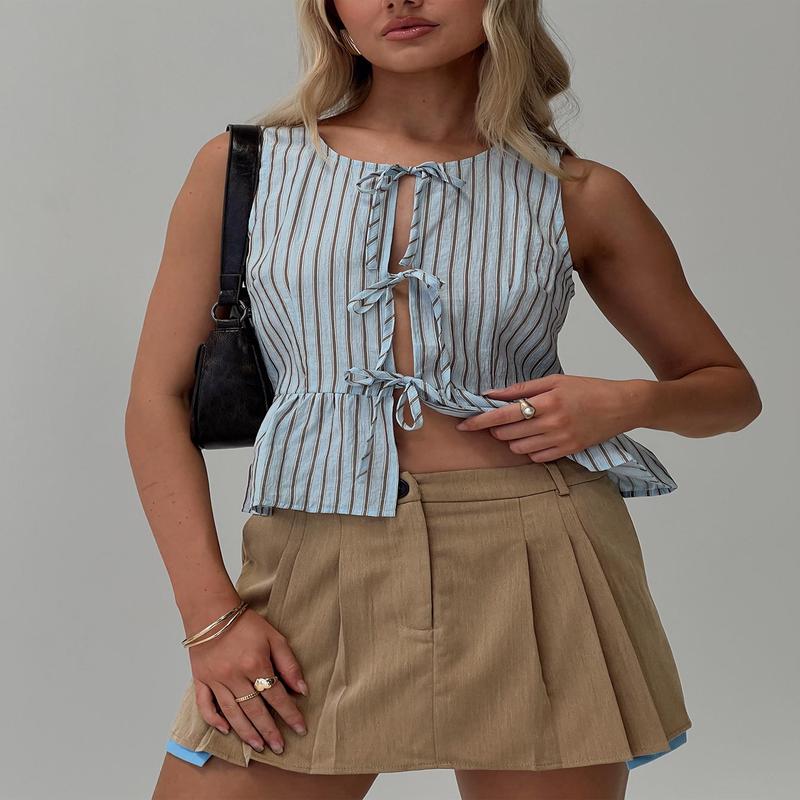 Coney Island Top Blue Stripe