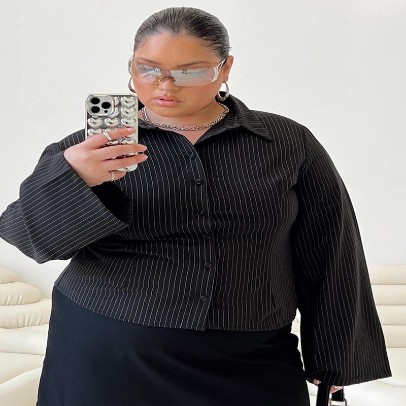 Anni Stripe Shirt Pinstripe Curve