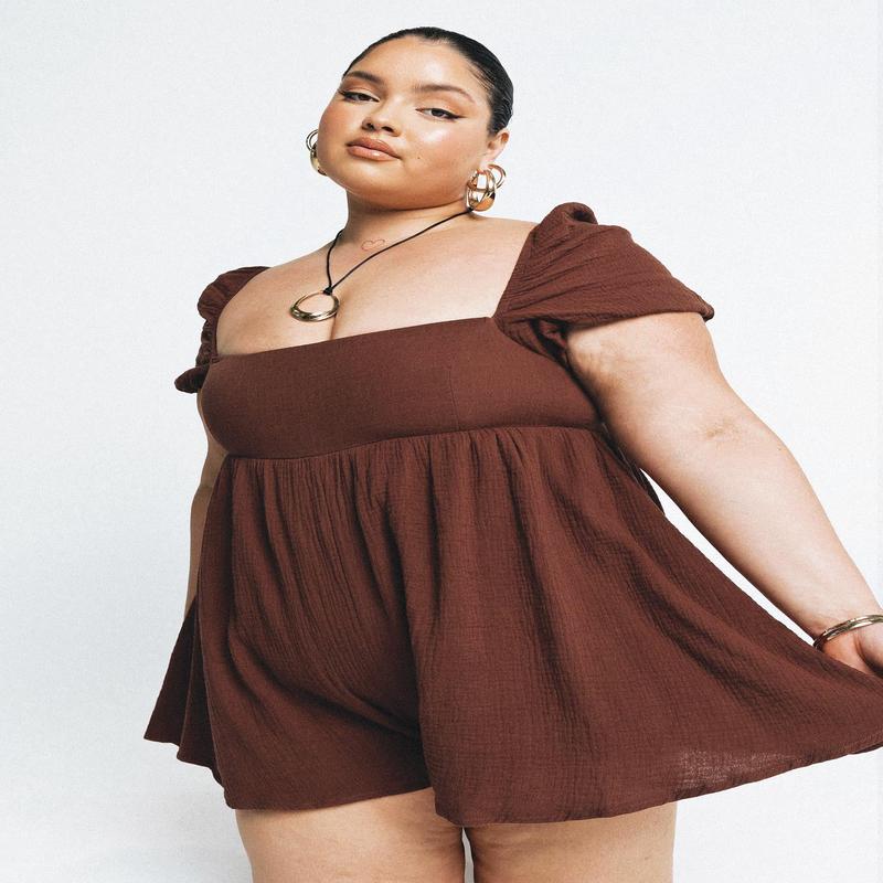 Lorna Romper Brown Curve