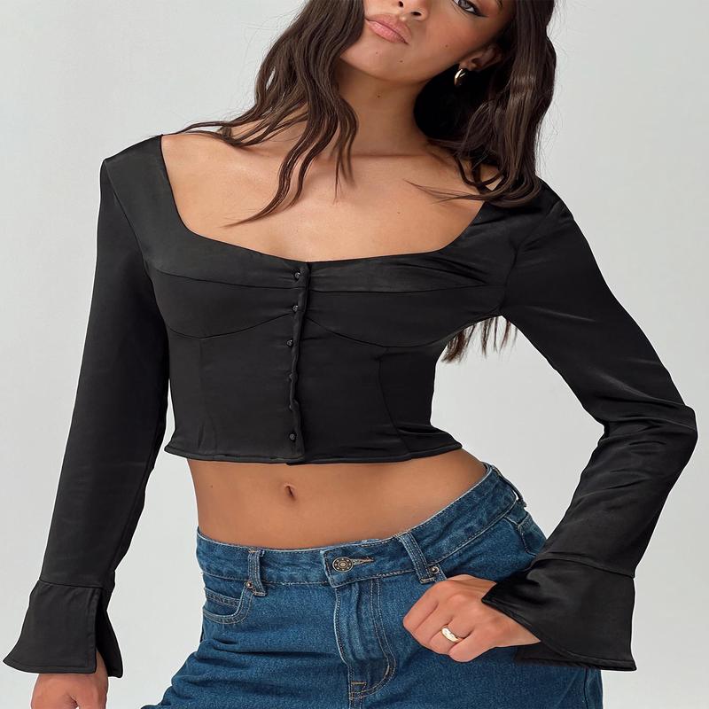 Watch Me Long Sleeve Top Black