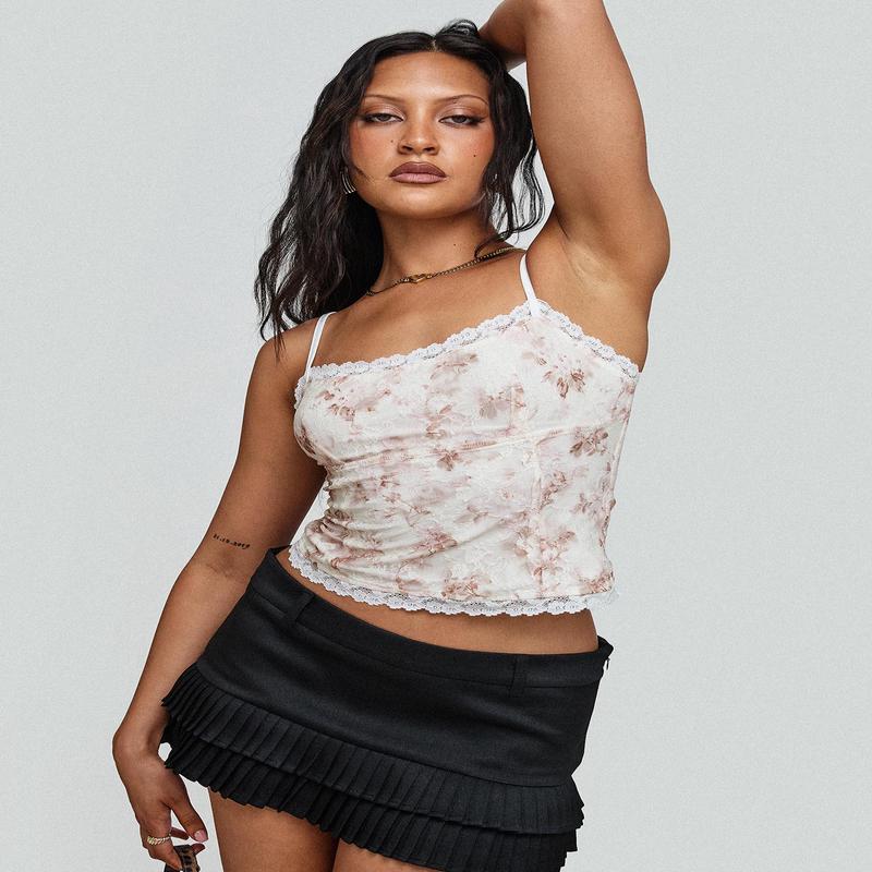 Zachariah Cami Top White Floral