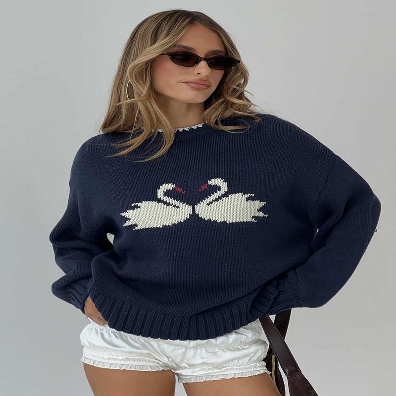 Swan Lake Love Knit Sweater Navy