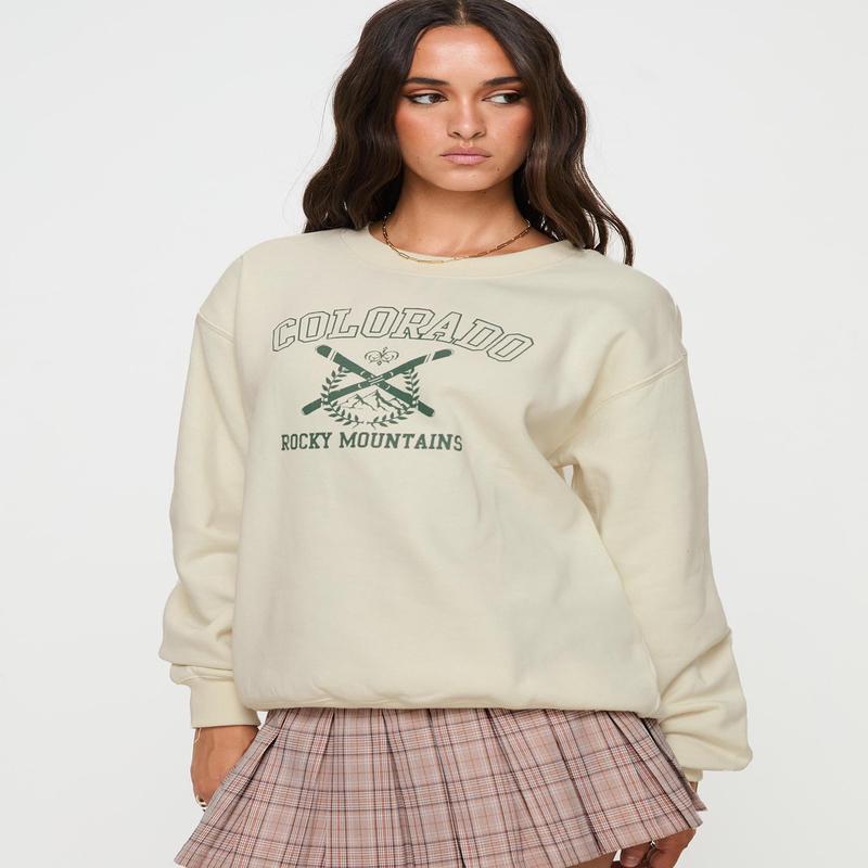 Rocky Crew Neck Sweatshirt Cream