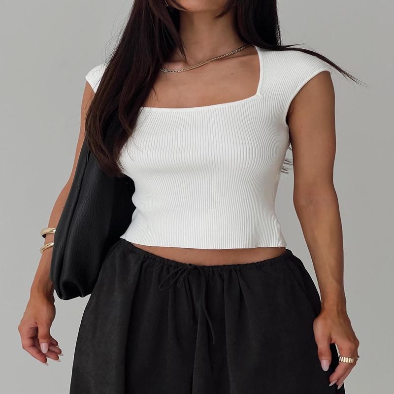 Merris Knit Top White